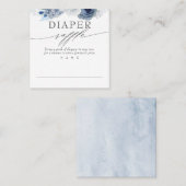 Luier Raffle Blauw Bloemen Baby shower Vierkante Visitekaartje (Voorkant / Achterkant)