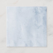 Luier Raffle Blauw Bloemen Baby shower Vierkante Visitekaartje (Achterkant)