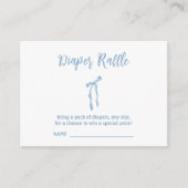 Luier Raffle blauw boeg baby shower behuizing kaar Informatiekaartje (Voorkant)