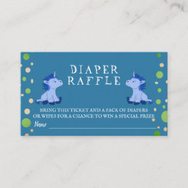 Luier Raffle Blauw Eenhoorn Twins Jongen Baby show Informatiekaartje