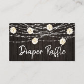 *~* Luier Raffle Bloemen Hout Rustieke String Ligh Informatiekaartje (Voorkant)