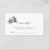 Luier Raffle Blue Hydrangea Tea Party Informatiekaartje (Voorkant)