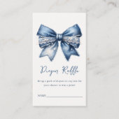 Luier Raffle Blue Jean Denim Bow Baby shower Informatiekaartje (Voorkant)