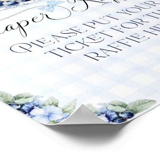 Luier Raffle Blueberry Pannenkoek Baby Brunch Poster (Hoek)