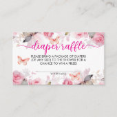Luier Raffle Blush Rozen Baby shower Informatiekaartje (Voorkant)