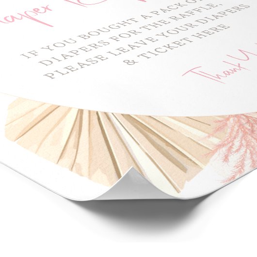 Luier Raffle Boho Baby Girl Baby shower Poster (Hoek)