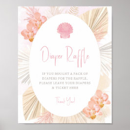 Luier Raffle Boho Baby Girl Baby shower Poster