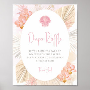 Luier Raffle Boho Baby Girl Baby shower Poster