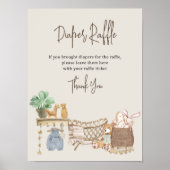 Luier Raffle Boho Baby kwekerij Baby shower Poster (Voorkant)