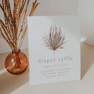 Luier Raffle Boho Beach Baby shower Reclamebord Met Voetstuk
