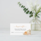 Luier Raffle Boho Floral Pompoen Baby shower Informatiekaartje (Staand voorkant)