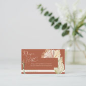 Luier Raffle Boho Foliage Terracotta Baby shower Informatiekaartje (Staand voorkant)