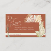 Luier Raffle Boho Foliage Terracotta Baby shower Informatiekaartje (Voorkant)