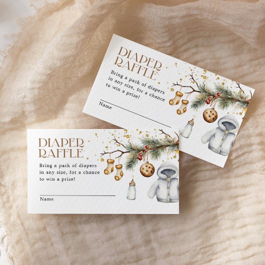 Luier Raffle Boho Kerst Baby shower Informatiekaartje