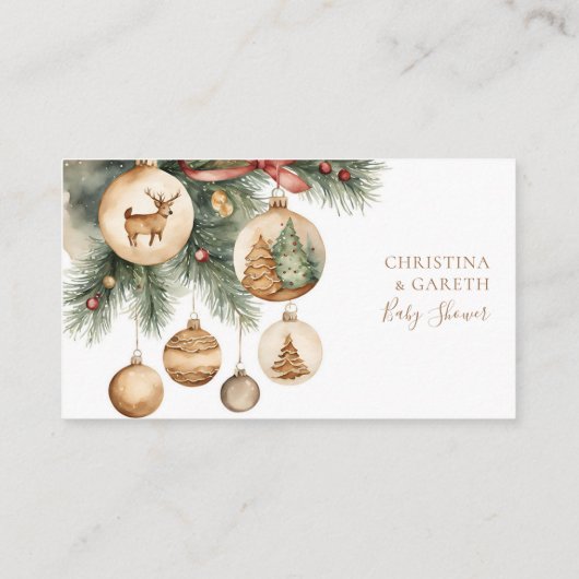 Luier Raffle Boho Kerst Baby shower Informatiekaartje (Achterkant)