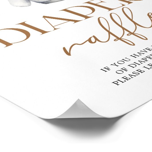 Luier Raffle Boho Kerstvakantie Baby shower Poster (Hoek)