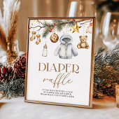 Luier Raffle Boho Kerstvakantie Baby shower Poster