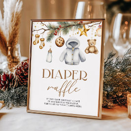 Luier Raffle Boho Kerstvakantie Baby shower Poster