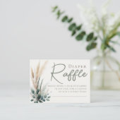 Luier Raffle Boho Pampas Greenery Arch Neutraal Informatiekaartje (Staand voorkant)