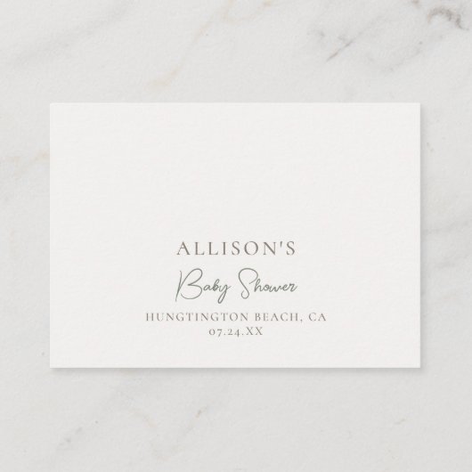 Luier Raffle Boho Pampas Greenery Arch Neutraal Informatiekaartje (Achterkant)