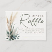 Luier Raffle Boho Pampas Greenery Arch Neutraal Informatiekaartje (Voorkant)