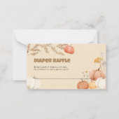 Luier Raffle Boho Pompoen Baby shower Notitiekaartje (Voorkant)