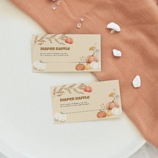 Luier Raffle Boho Pompoen Baby shower Notitiekaartje