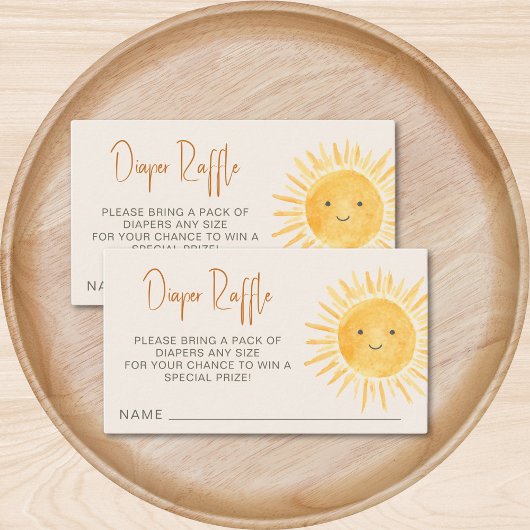 Luier Raffle Boho Sunshine Baby shower Informatiekaartje