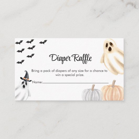 Luier Raffle Boo Schattigee Halloween Party Enclos Informatiekaartje (Voorkant)