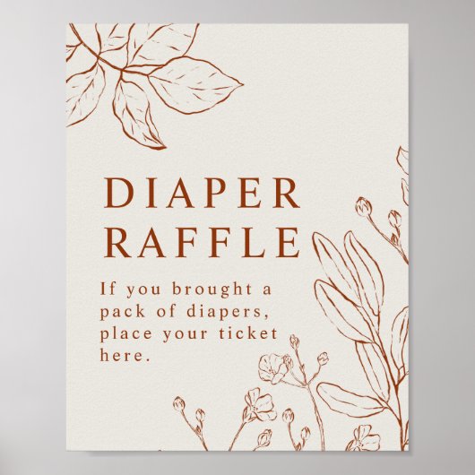 Luier Raffle Botanische Baby shower Poster (Voorkant)