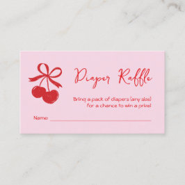 Luier Raffle Bow Cherry Roze & Rode Hand getekend Informatiekaartje