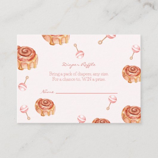 Luier Raffle Brunch en Baby shower Meisje Informatiekaartje (Voorkant)