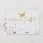 Luier Raffle Butterfly Baby shower Ticket Kaarten (Voorkant / Achterkant)