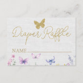 Luier Raffle Butterfly Baby shower Ticket Kaarten (Voorkant)