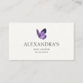Luier Raffle Butterfly Wild Paarse Baby shower Informatiekaartje (Achterkant)