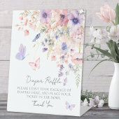 Luier Raffle Butterfly Wildflower Baby shower Reclamebord Met Voetstuk