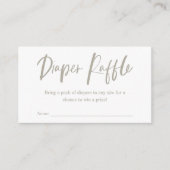 Luier Raffle Calligrafie Neutraal Baby shower Informatiekaartje (Voorkant)