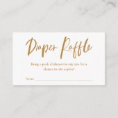 Luier Raffle Calligrafie Neutraal Baby shower Informatiekaartje (Voorkant)