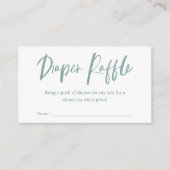 Luier Raffle Calligrafie Neutraal Baby shower Informatiekaartje (Voorkant)