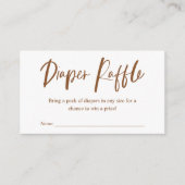 Luier Raffle Calligrafie Neutraal Baby shower Informatiekaartje (Voorkant)