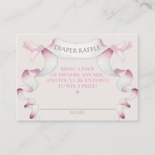 Luier Raffle Carriage Ivory Pink Gingham Informatiekaartje (Voorkant)