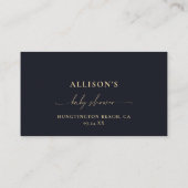 Luier Raffle Celestial Gift Navy Blue Baby shower Informatiekaartje (Achterkant)