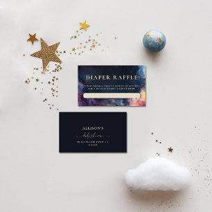 Luier Raffle Celestial Gift Navy Blue Baby shower Informatiekaartje