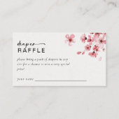 Luier Raffle Cherry Blossom Baby shower Informatiekaartje (Voorkant)