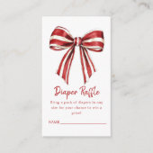 Luier Raffle Christmas Coquette Bow Baby shower Informatiekaartje (Voorkant)