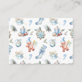 Luier Raffle Christmas Santa Blue Baby shower Informatiekaartje (Achterkant)