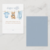 Luier Raffle Clothesline Boy Baby shower Informatiekaartje (Voorkant / Achterkant)