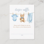 Luier Raffle Clothesline Boy Baby shower Informatiekaartje (Voorkant)