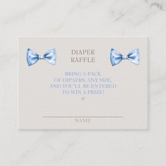 Luier Raffle Clothesline Jongen Blauw Ivoor Informatiekaartje (Voorkant)