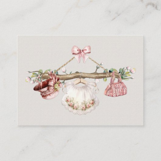 Luier Raffle Clothesline Meisje Roze Ivoor Informatiekaartje (Achterkant)